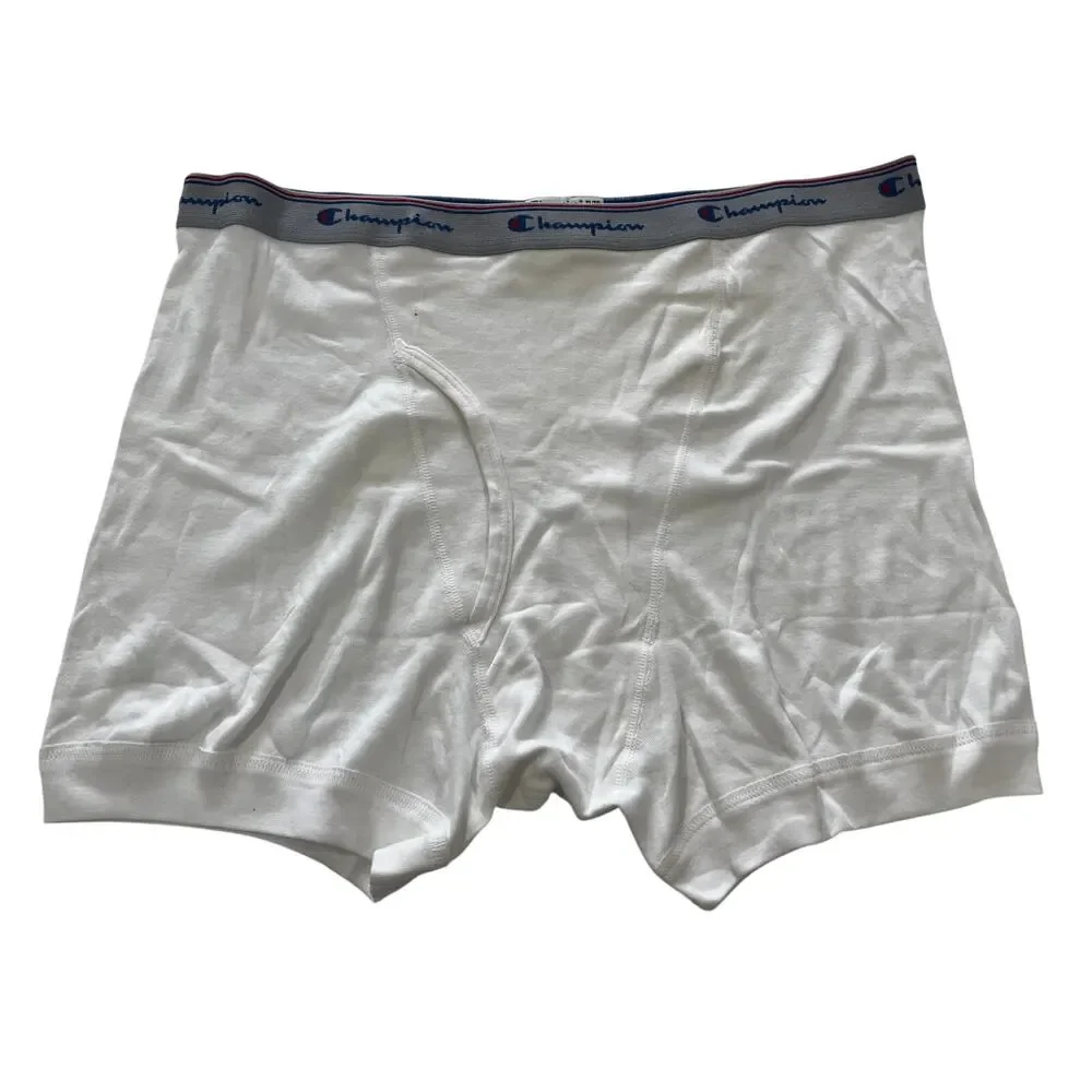 15-73 CHAMPION Men's 100% Cotton Boxer Briefs White XL